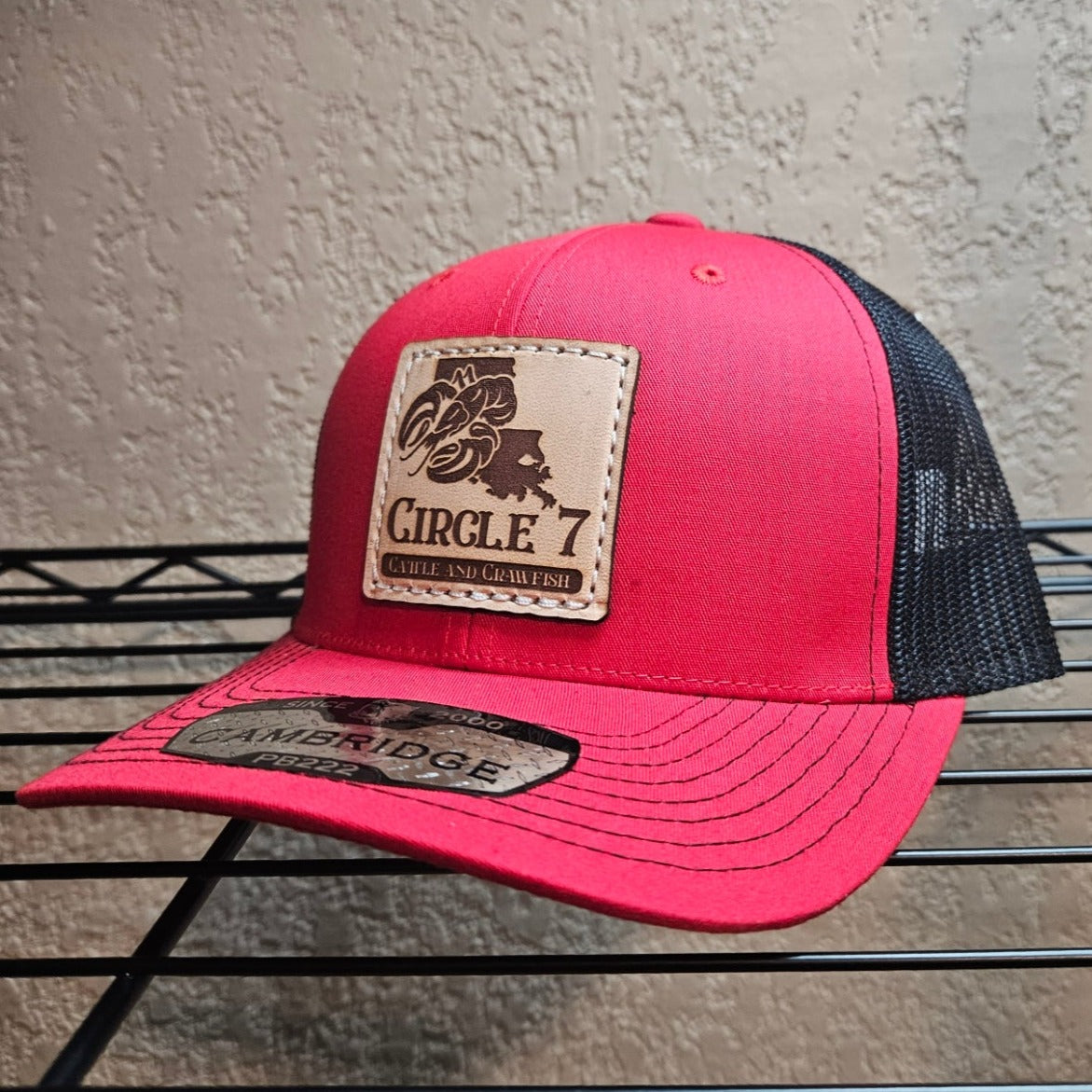 Leather logo Red/Black