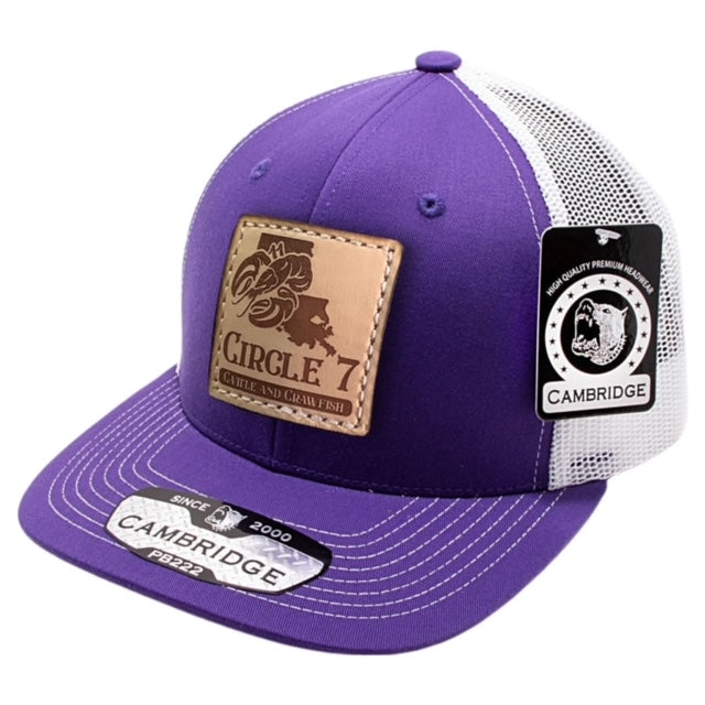 Leather logo Purple/White